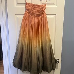 & Other Stories Peach to Olive Ombre Strap Dress